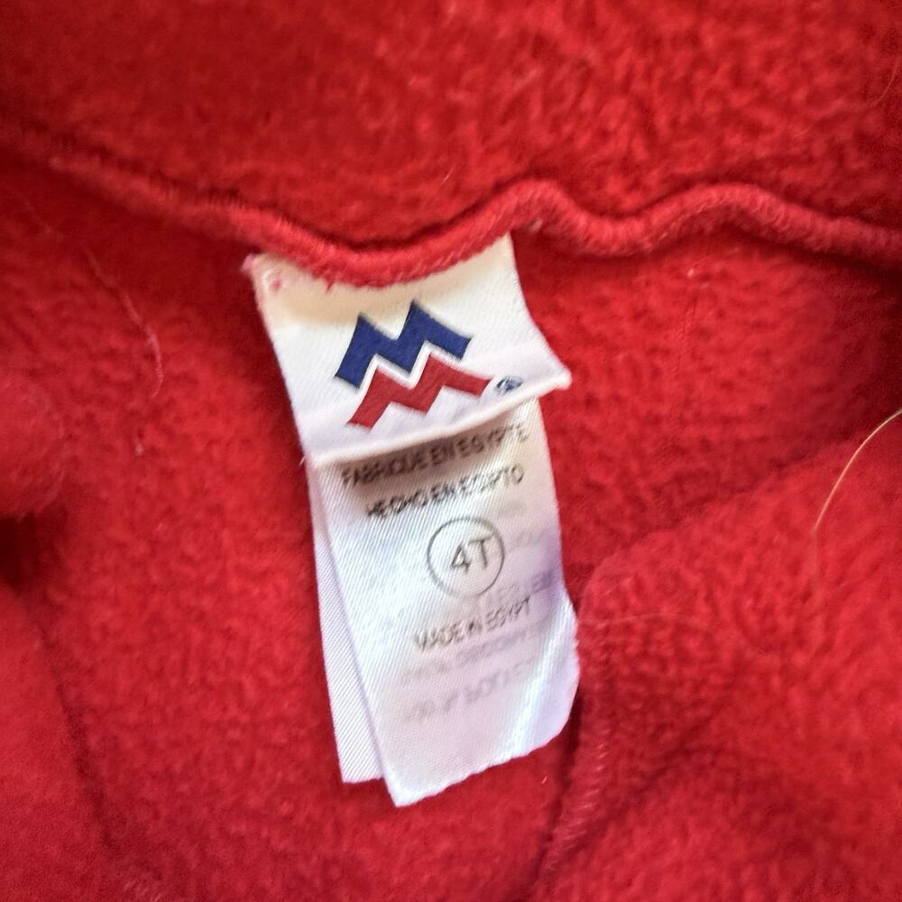 Vtg Majestic Wisconsin Badgers Jacket Red Youth XS 4T Fleece 1/4 Zip Pullover - Picture 3 of 5